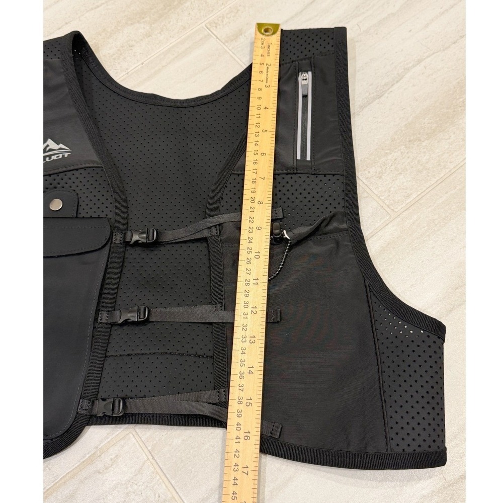 NWT Zelvot Unisex Black Adjustable Lightweight Reflective Hydration Running Vest - Picture 6 of 6